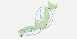 日本全国のフェリー経路